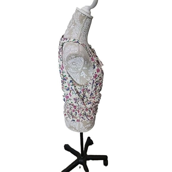 Rose & Olive Womens Sleeveless Cream Floral Sleeveless Blouse Top Small NWT - Picture 3 of 8